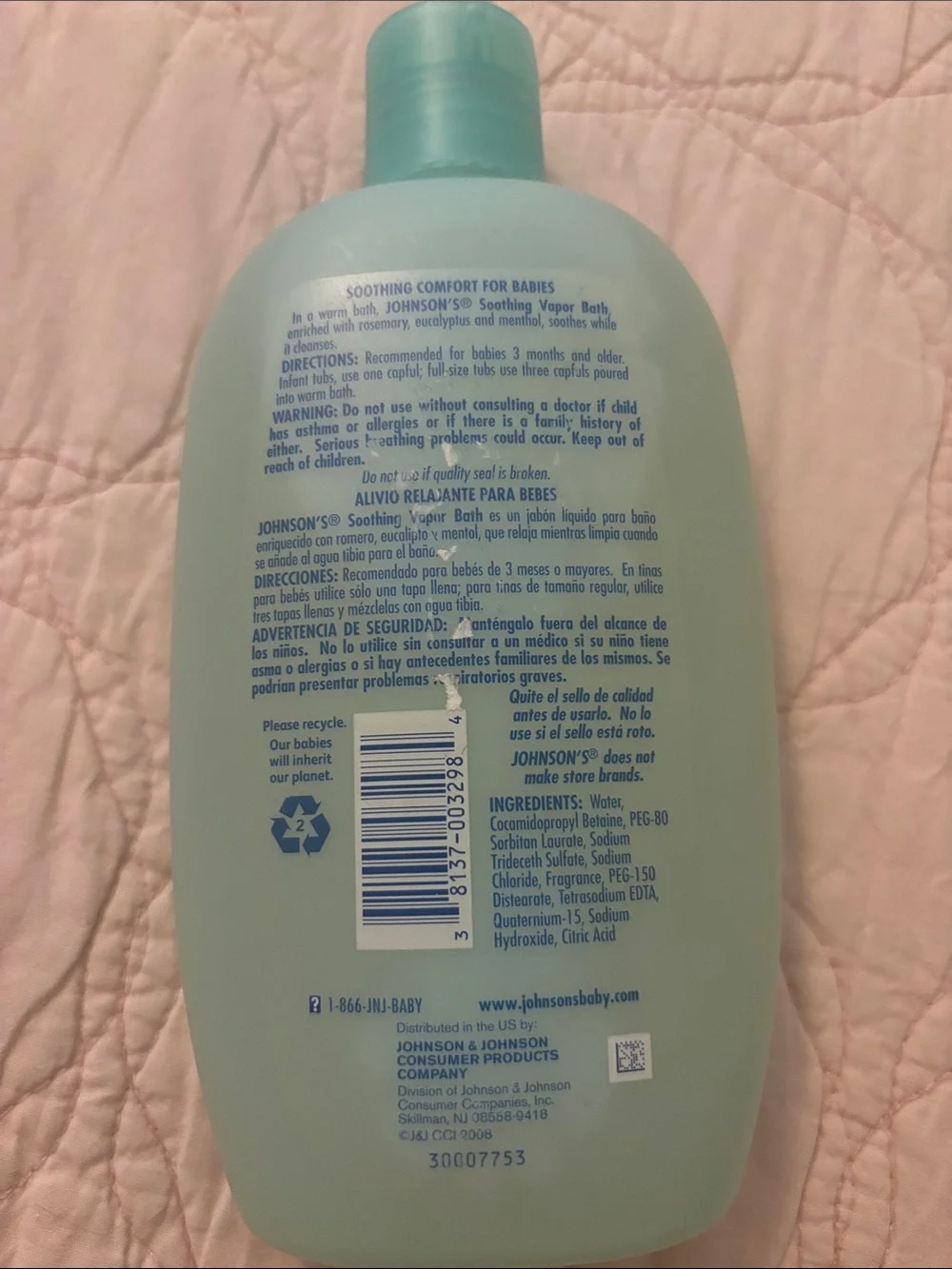 Johnsons Soothing Vapor Bath Soothing Fussy Babies,15FL OZ